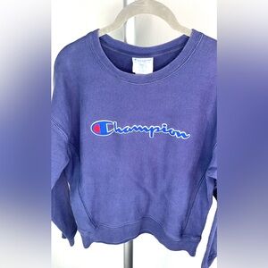 Vintage Small Champion Blue with Logo Pull-Over Sweatshirt Thick